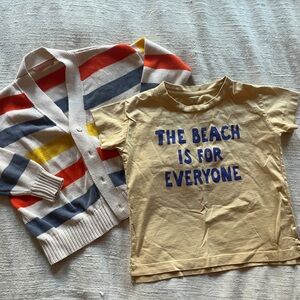 TINYCOTTNS//CARDIGAN AND SUMMER T//SIZE 4